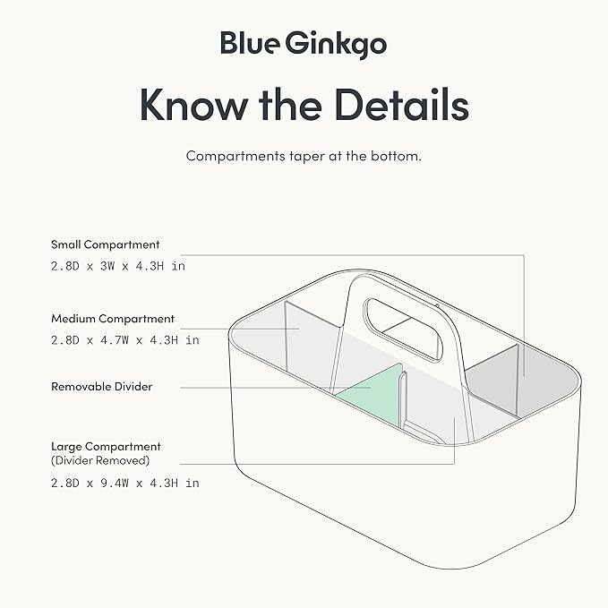 BLUE GINKGO Stackable Organizer Caddy, Rectangle, Yellow, Made in Korea