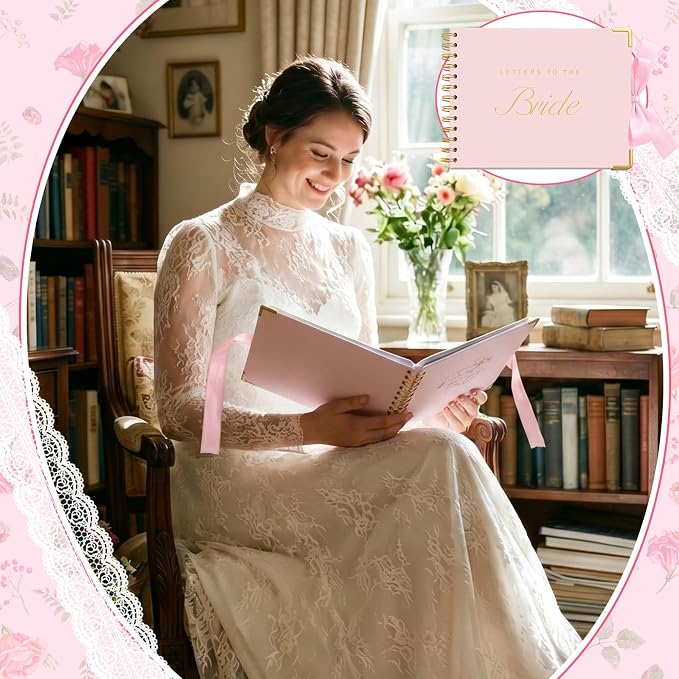 Letters to Bride Scrapbook,8.5 X 7 Inch,Classic,Pink