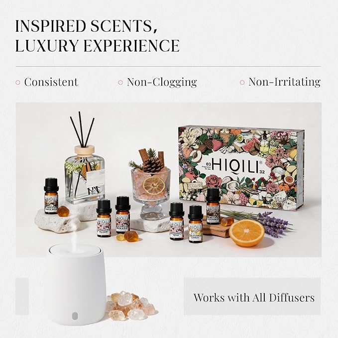 HIQILI Discovery Fragrance Oil Gift Set for Diffuser, DIY Perfume, Candles