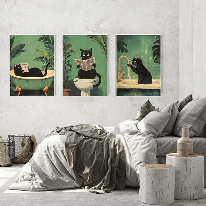 3 Pack Black Cat Diamond Art Kits for Adults Diamond Painting Kit Beginner