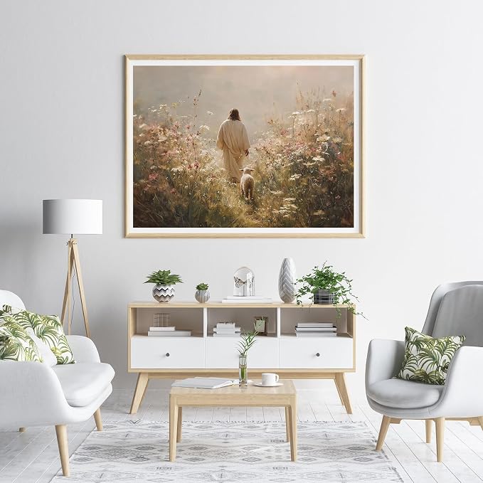 Jesus Paint by Numbers Kit for Adults Framed Canvas, with Wooden Easel