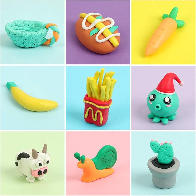 Aestd-ST Polymer Clay Kit 50 Colors, Oven Bake Modeling Clay for Kids | DIY Starter Kit, 20 Sculpting Tools & Accessory, Easy to Shape, Non-Sticky, Colorful, Storage Box, Gift for Kids & Artists