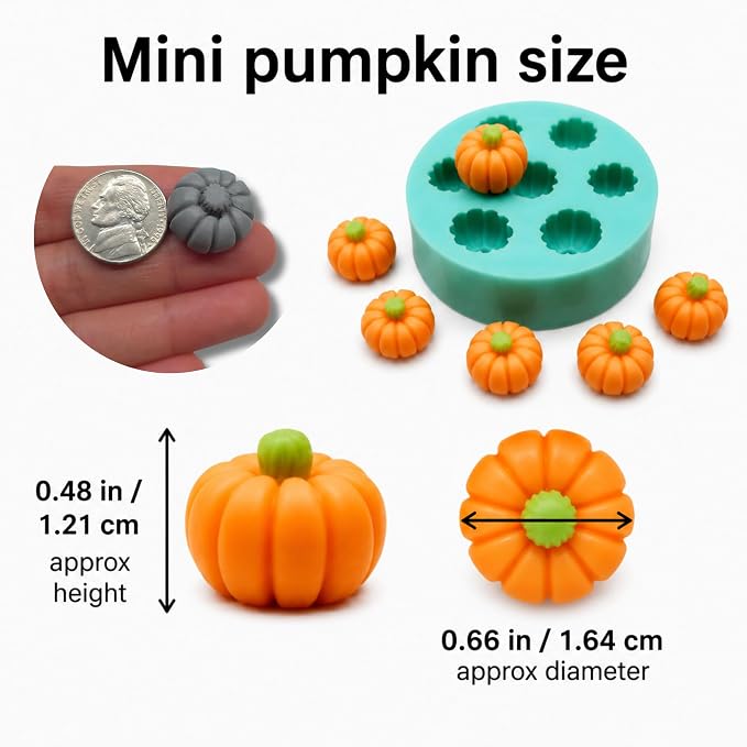 Mini Pumpkin Silicone Mold for Candle Toppers, Wax Melts, Soap Embeds, Resin Crafts, Candy & Jewelry Making – Halloween & Autumn Mold