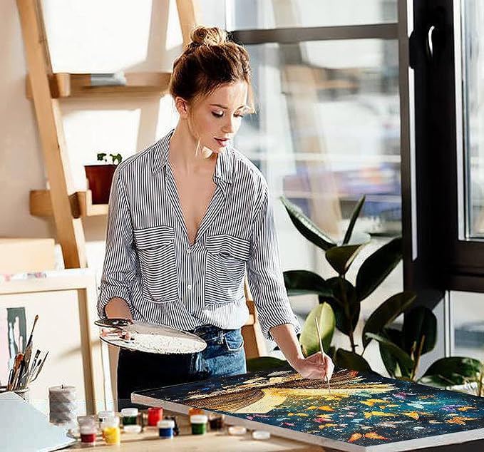 TCDZMYGS Book Paint by Numbers Kit for Adults Beginner,Butterfly Adult Paint by Number Kits on Canvas Without Frame,DIY Acrylic Oil Painting by Numbers Kits for Home Wall Decor 16x20 inch