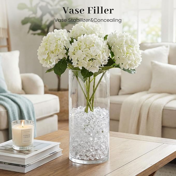 DomeStar Clear Fake Ice Rocks, 1000 PCS Acrylic Crystal for Vase Fillers