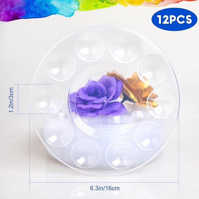 Hulameda 40pcs Clear Art Paint Tray Palette for Kids or Pupils to Painting | Plastic Pallet for DIY Craft,Play Party at Home,Kindergarten or School
