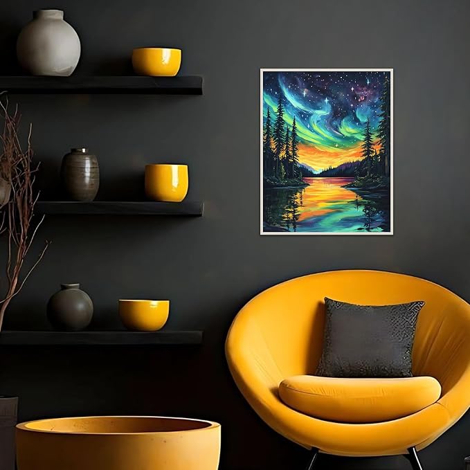 Banket Paint by Numbers Kit for Adults Beginner Starry Night DIY Painting Kits for Adults Landscape Easy Adult Paint by Number Kits on Canvas Color by Numbers for Gifts Home Wall Decor 16x20 Inch