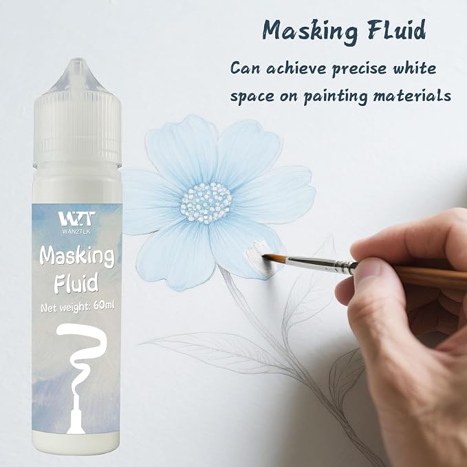 Masking Fluid for Watercolor Painting - 60ml White