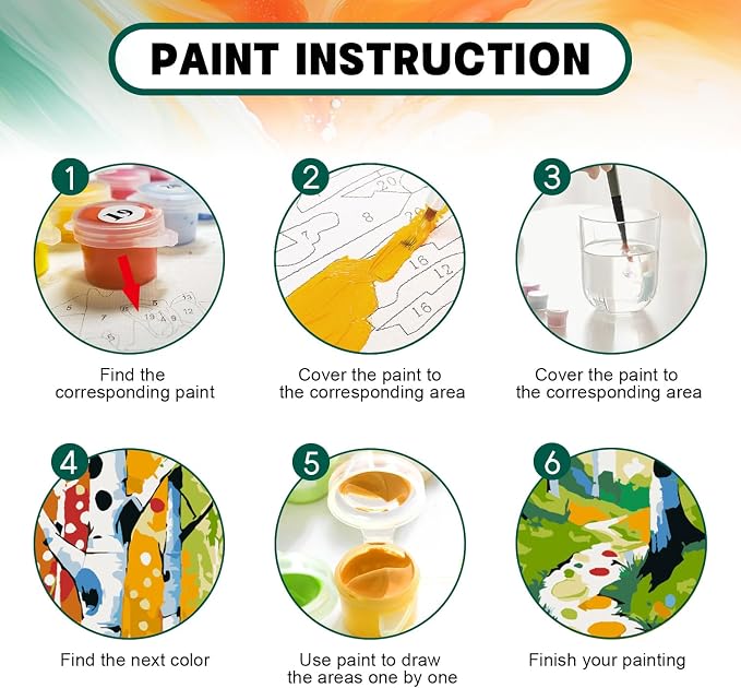 Paint by Numbers Kit for Adults Beginner & Kids Age 8-12 with Wooden Frame, Easy Adult Paint by Number Kits on Canvas, DIY Acrylic Watercolor Oil Paint by Number for Adults for Home Decor 8x12 Inch