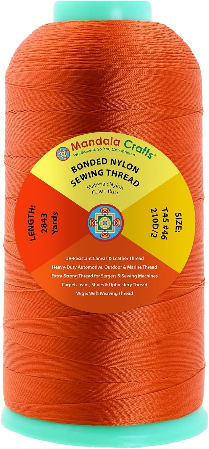 Mandala Crafts Size 46 210D T45 Rust Bonded Nylon Thread, 2843 YDs