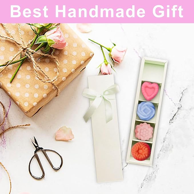 Silicone Soap Molds, different Cavities Soap Mold with Different Shapes, Perfect for Soap Making, Handmade Cake Chocolate Desserts Biscuit Pudding Teacake Jelly （3 Pack - Rose Flower）