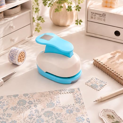 BAOFALI Stamp Puncher 1.2x1 inch Stamp Punch Rectangular Postage Stamp Punch |Stamp Hole Puncher| Lever Action Paper Punches forfor Scrapbooking Journaling Card Making