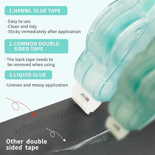 Scrapbook Tape,4 Pack Double Sided Glue Tape Roller,39 FT x 0.23 in