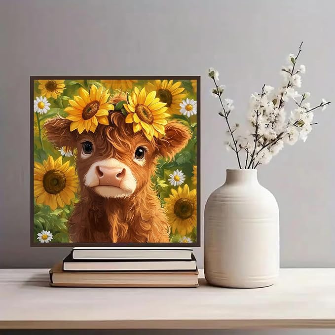 Highland Cow Diamond Painting Kits for Adults, Diamond Art Kits for Adults