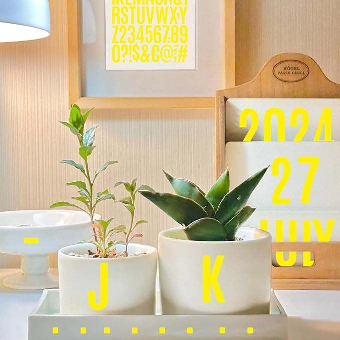 Letter Stickers 30 Sheets 1500 PCS Large 2 Inch Alphabet Stickers, Yellow