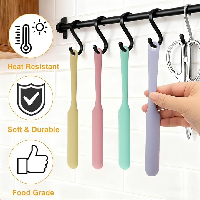 Silicone Chocolate Melting Cup Set with 6 Silicone Measuring Cups (250ml & 350ml & 600ml &1000ml) and 4PCS Heat-Resistant Jar Spatulas, Non-Stick Baking Tools for DIY Chocolate, Butter & Cream Mixing