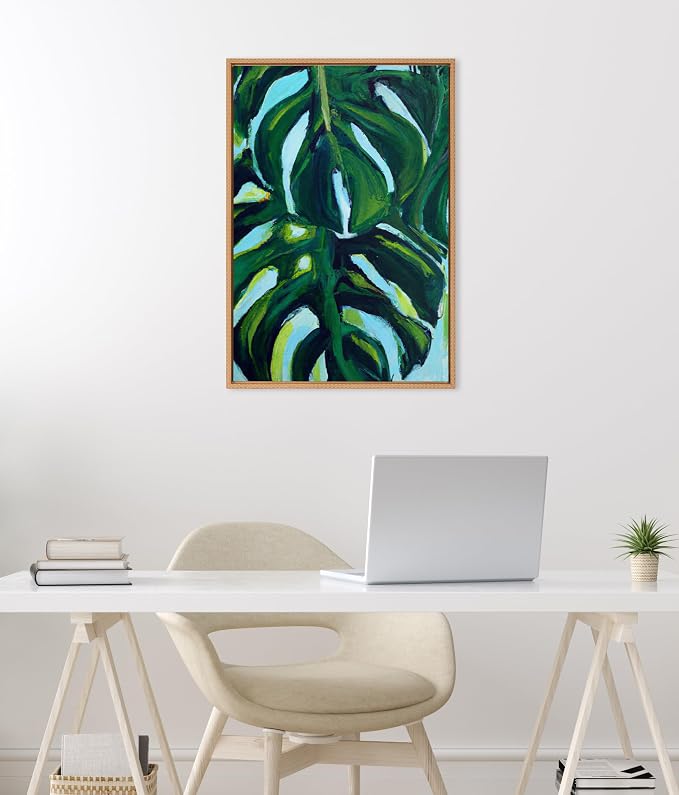 Kate and Laurel Sylvie Blank Framed Canvas Wall Art, 23x33 Natural Beaded, Vintage Modern Empty Canvas for Paint-Your-Own Art, Ready to Paint Premium Canvas Already Framed