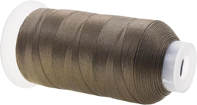 Mandala Crafts Dark Beige Tex 70 Polyester Heavy Duty Thread for Upholstery | 1500 Yds T70 UV Resistant Strong Thread for Leather Sewing, Marine, Drapery, Jeans, Hair Weaving & Extension, Outdoor