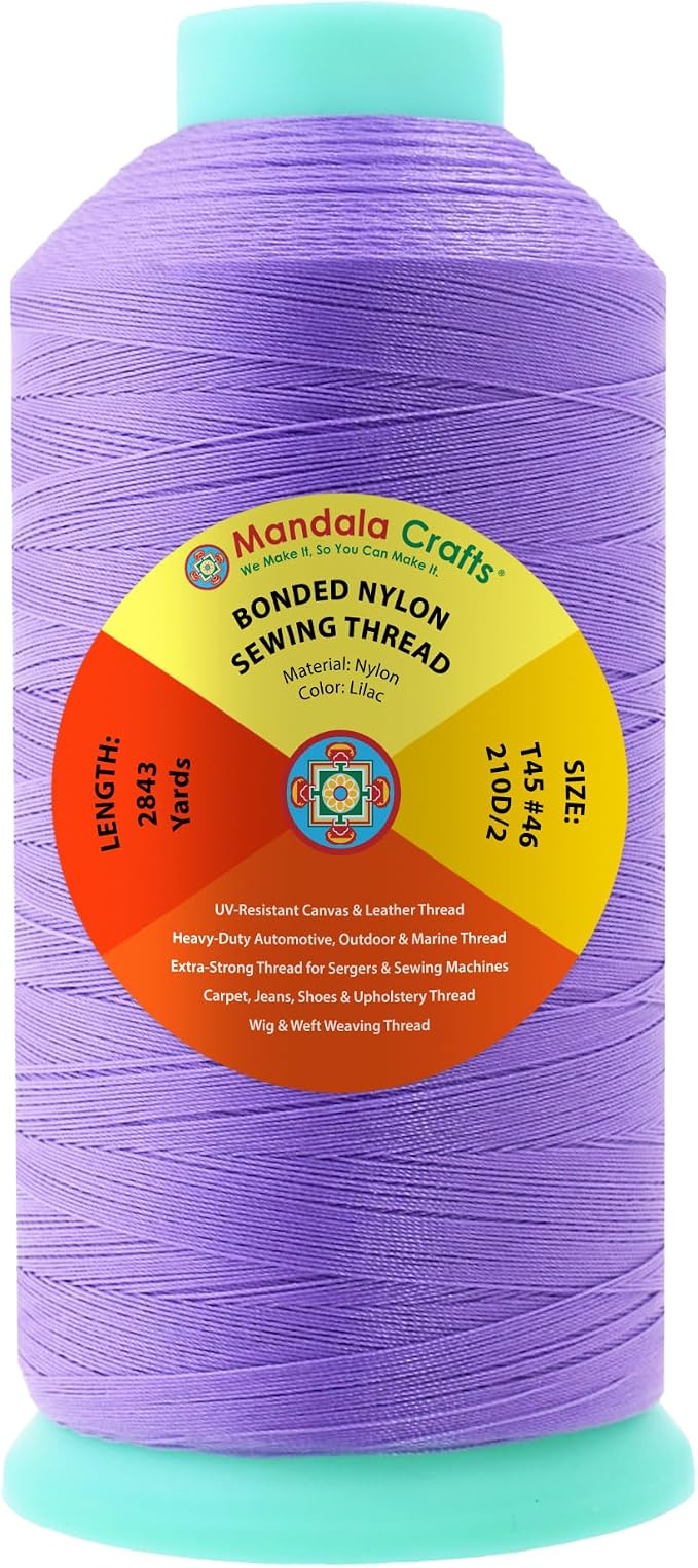 Mandala Crafts Size 46 210D T45 Lilac Bonded Nylon Thread, 2843 YDs