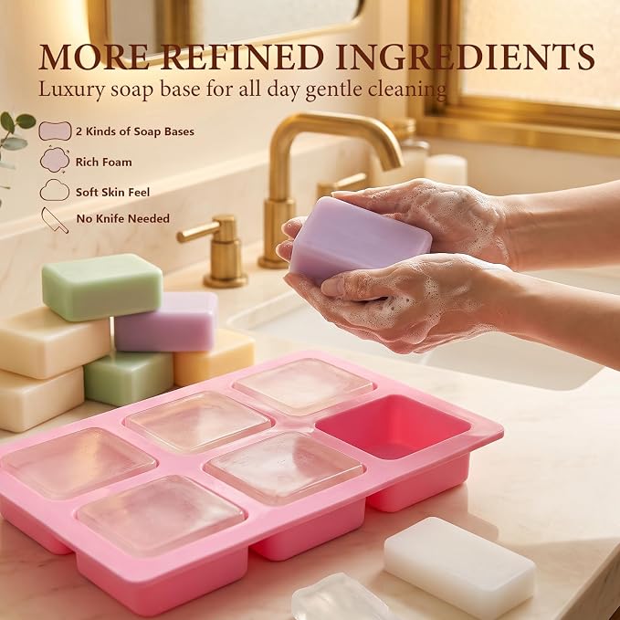 BISWYLBLJ Candle & Soap Making Kit for Adults,Complete DIY Craft Gift Kit | 2-in-1 Candle&Soap Making Supplies with Soap Base,Soy Wax,Melting Pot Etc,Craft Gift Making Suitable for Beginners