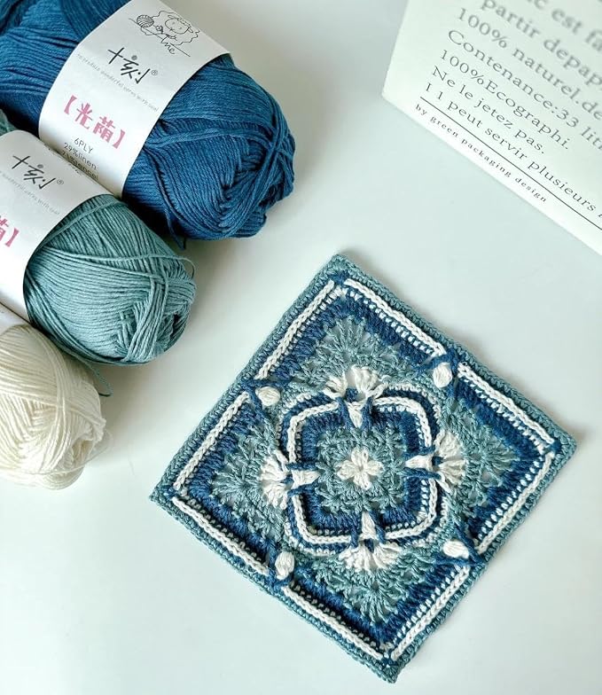 Linen rayon lyocell blend yarn, superfine fingering weight (1), 150g/5.29oz (3 strands, 50g/230yds per strand)- 16 Denim Blue