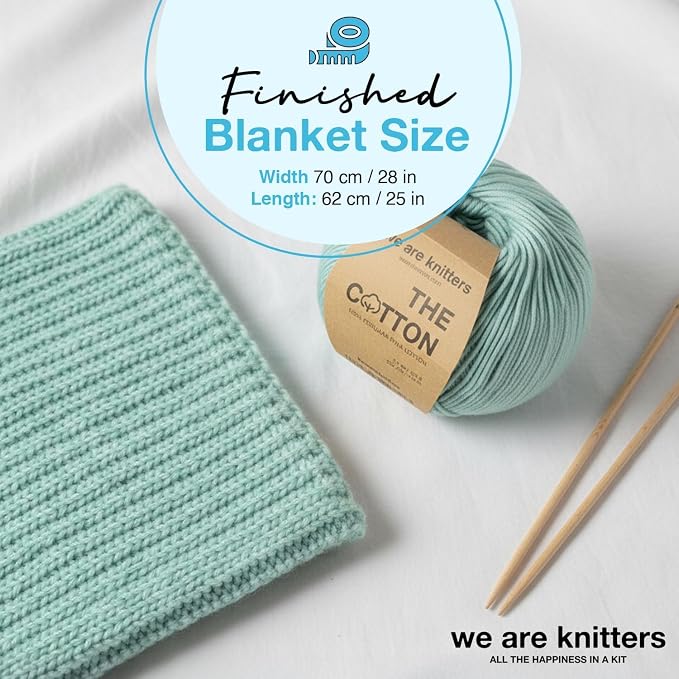 We Are Knitters Blanket Knitting Kit for Beginners – Aquamarine