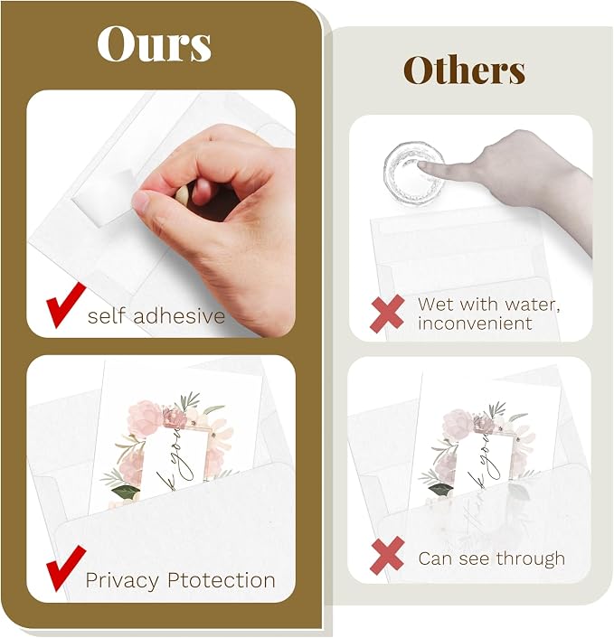 100 Pack Goefun Blank White Cards with Envelopes 4x6