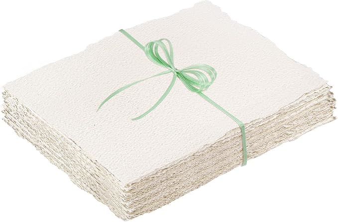 Prudiut Deckled Edge Watercolor Paper, 50 Sheets, 2 x 3.5 in, 160 GSM
