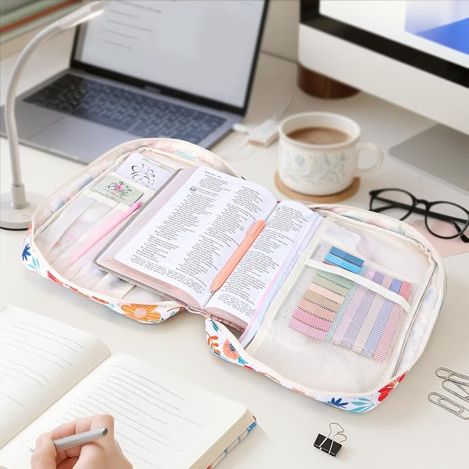 XKDOUS Bible Cover Case for Women Bible Bag Journaling Kit w/Study Supplies