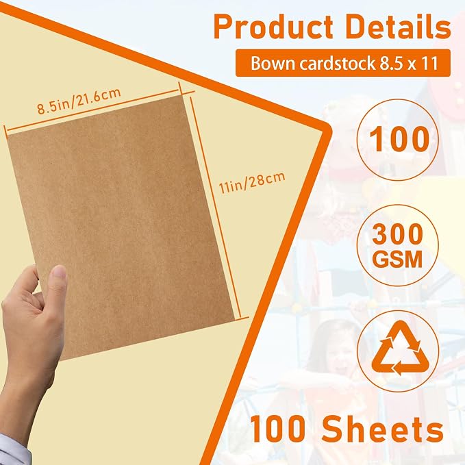 Guakicae 100 Sheets Brown Cardstock 8.5 x 11 Certificate Paper 110lb