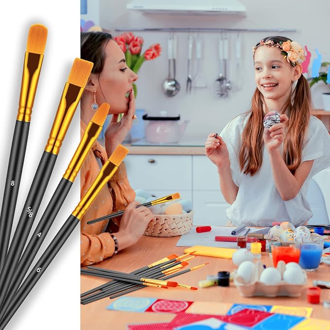 Artstorys Paint Brushes Set, 60 Pcs Acrylic Oil Watercolor Painting Brushes | Bulk Artist Paintbrush (Nylon Hair Wood Handles) for Adult Drawing, Great for Face, Rock & Canvas, Arts Craft Supplies, Black