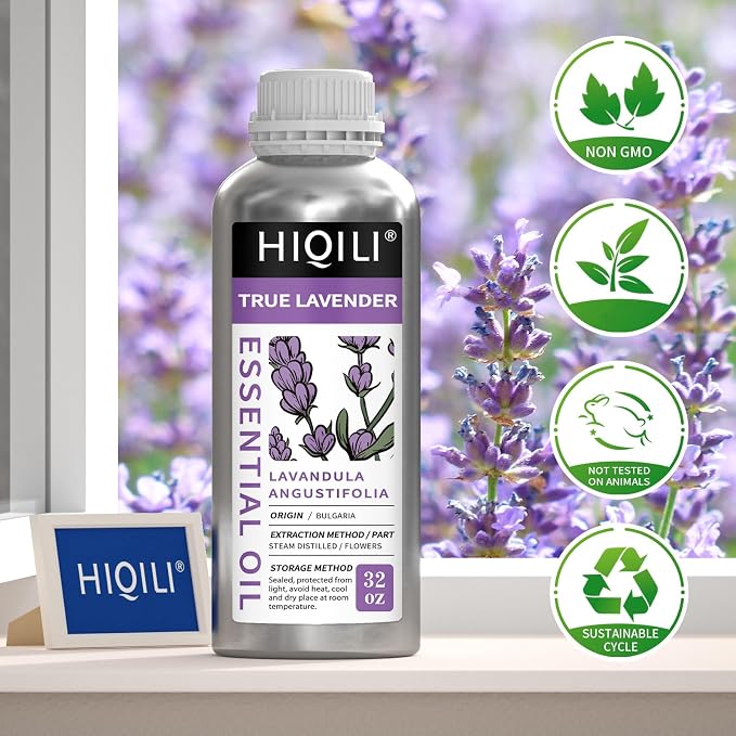 HIQILI Lavender Essential Oil for Aromatherapy, Candle & Soap Making