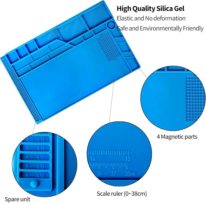 Kaisi S180 Large Silicone Soldering Mat Magnetic Repair Work Mat