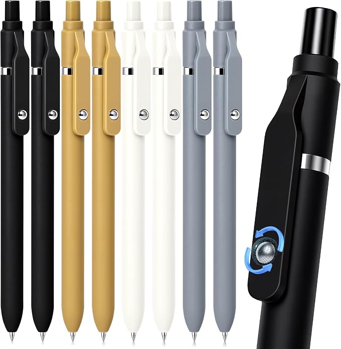 Fenmay 8 Pcs Gel Pens - 0.7mm Fine Point Quick-Dry Black Ink, Smooth Writing Pens for Journaling, Note Taking, Office & School Supplies