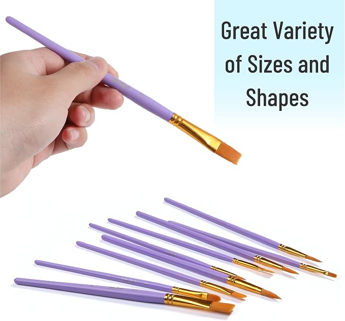 Mr. Pen- Acrylic Paint Brushes Set, 10 Pack, Round & Pointed Tip