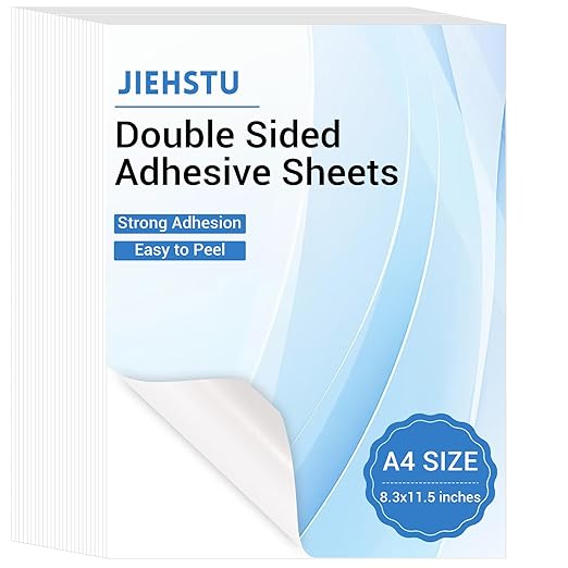 50 Sheets Double Sided Tape, 8.3x11.5 A4 for Crafts