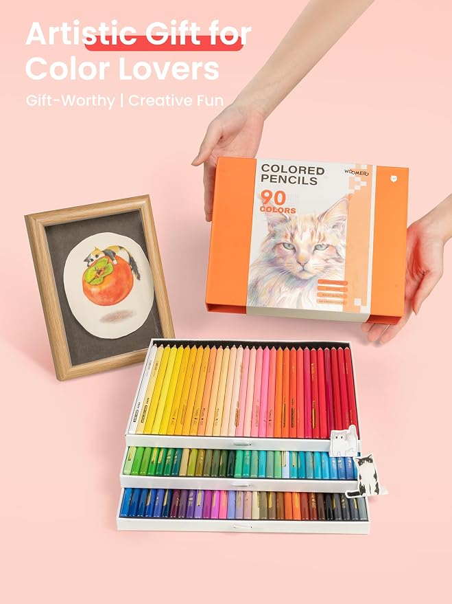 Woomer Colored Pencils 90 Colors, Smooth as Cream Core 3.8mm, Open Stock