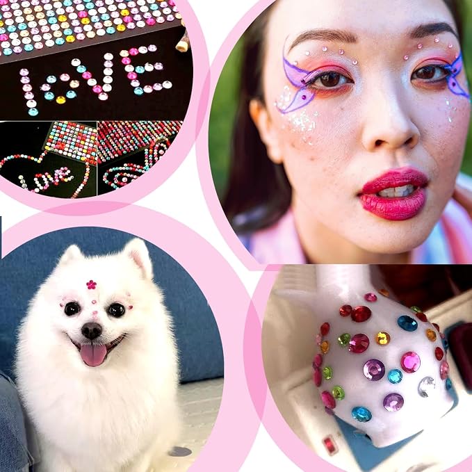 3228pcs Gems Stickers, Self Adhesive Rhinestone Jewel Gems | Acrylic Gems DIY Craft Decorative Diamond Stickers, Assorted Shapes Jewels Rhinestones Sticker, Gem Sticker Crafts Set