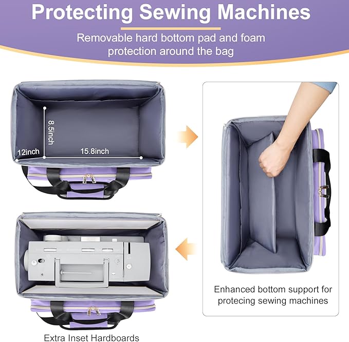 Anitor Sewing Machine Carrying Case with Removable Bottom Padding