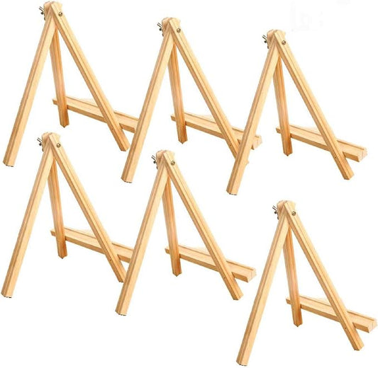 ANDES 9in Wood Tabletop Painting Easels 6 Pack, Arts & Crafts Display Stand