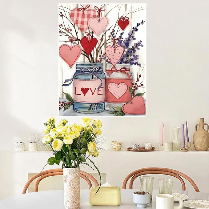 askkqtx Valentine's Day Paint by Numbers Kit for Adults Unframed 16x20 in
