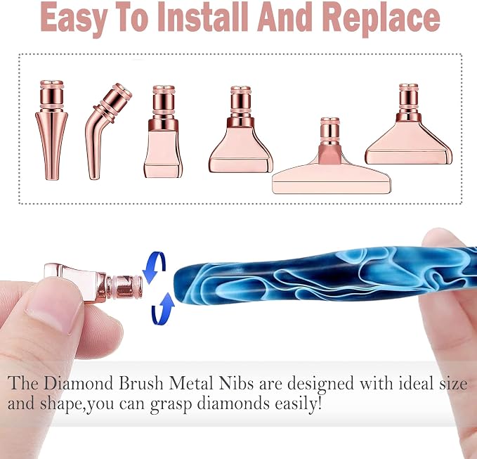 Heyseri Diamond Painting Pens, “Classic Wax Stylus” Diamond Art Pen, Gem Painting Tools Accessories, Gem Art Pen with Metal Tips for 5D Craft Nail