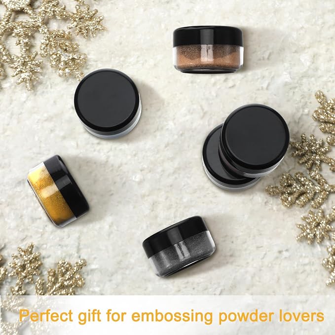 6 Pcs 0.5 Ounce Glitter Embossing Powder Set for DIY Crafts