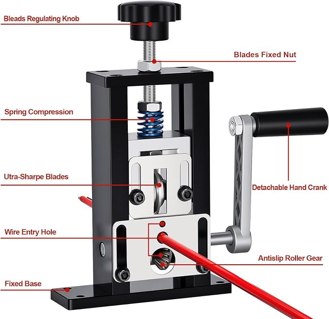Trivd Frol Manual Wire Stripping Machine Gauge Wire 0.06"-1"
