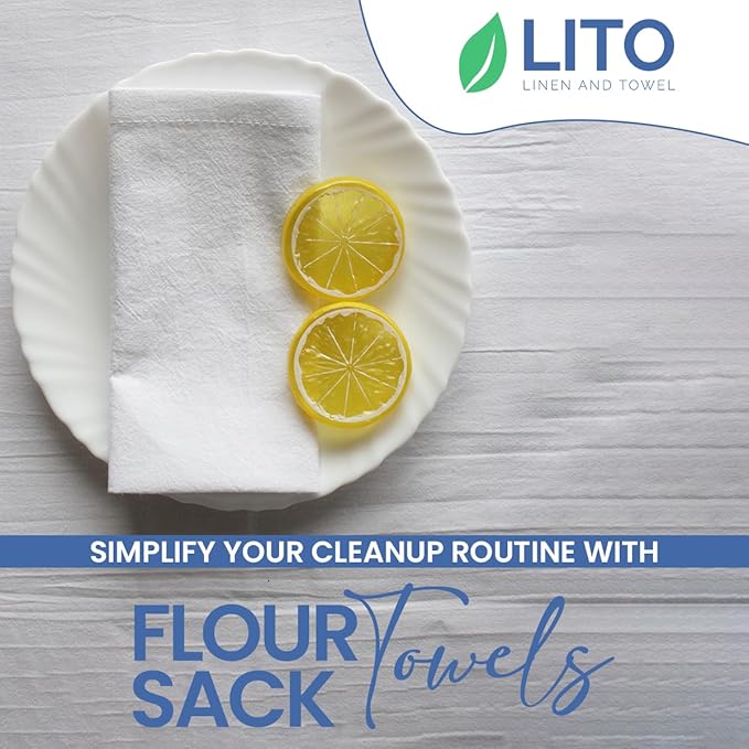 Flour Sack Towels - 100% Cotton Tea Towels for Crafts, Dish Towels for Kitchen, Embroidery, Cleaning, Baking (Pack of 6) - 18"x 28" | Tea Towels for Baking sourdough | Tortilla Towel