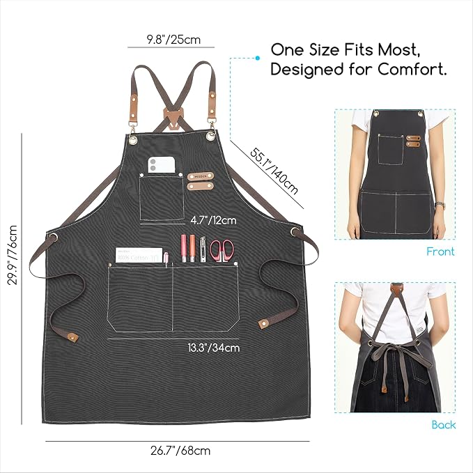 MEEDEN Painting Apron for Men Women: Adjustable Cross Back Waterproof