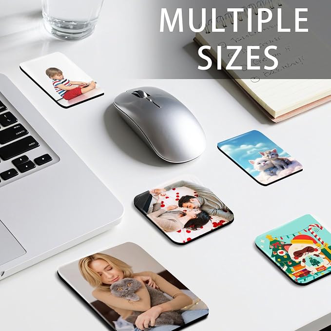 UJL 40Pcs Sublimation Magnet Blanks Custom Square Magnets (2.95" x 2.16") | Personalized Refrigerator Custom Magnets Sublimation Blanks DIY Craft Gifts for Kitchen Office Decorative
