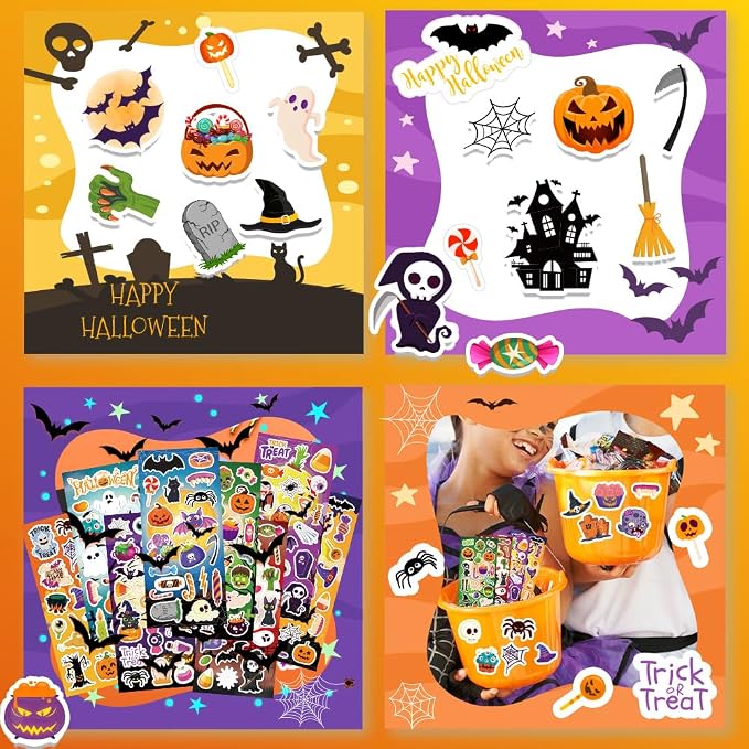 40 Sheets Cute Halloween Stickers, 800+ Stickers, Halloween Crafts & Games for Kids, Great for Decoration