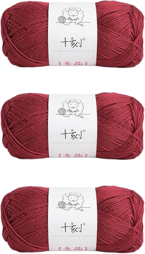 Linen rayon lyocell blend yarn, superfine fingering weight (1), 150g/5.29oz (3 strands, 50g/230yds per strand)- 15 Cranberry