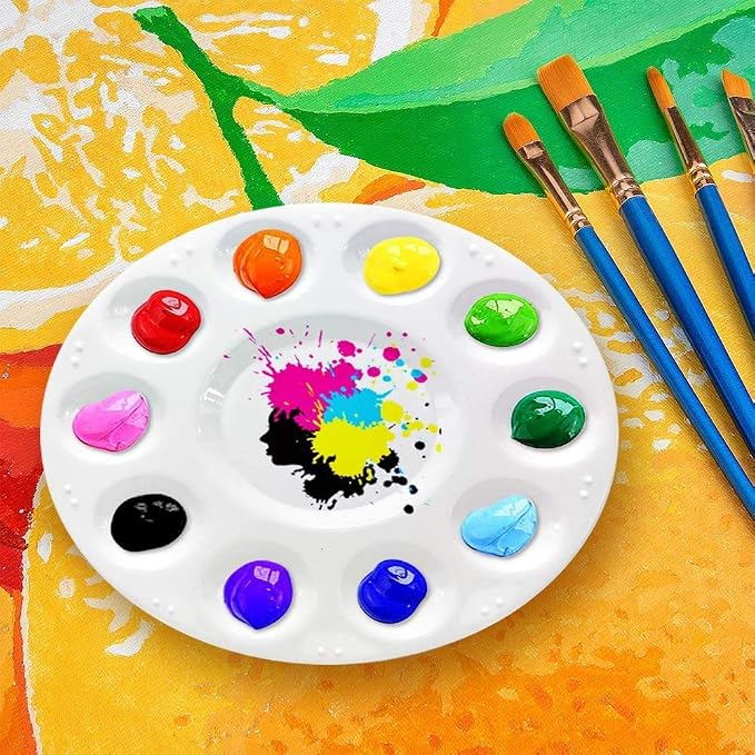 Hulameda 12pcs Paint Tray Palettes,Plastic Paint Pallets for Kids to Paints | Paint Palette for Students to Painting on School Project or Art Class